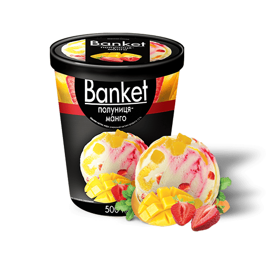 Мороженое «Banket» клубника - манго. 